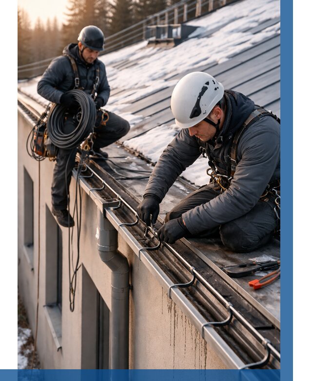 Монтаж греющего кабеля на кровле в Перми от 482 р. | ВЫСОТНИК-Прм
