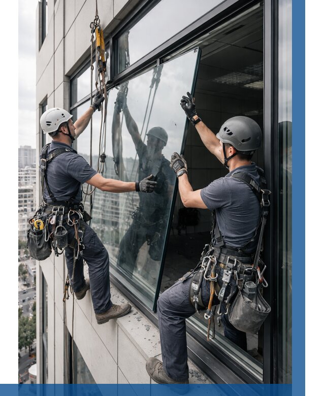 Замена стеклопакетов на высоте в Перми от 5891 р. | ВЫСОТНИК-Прм