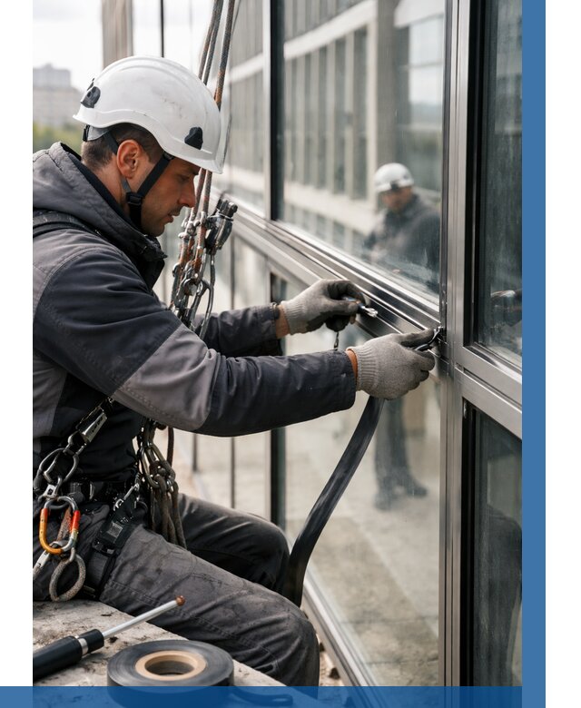 Ремонт витражных конструкций в Перми от 3749 р. | ВЫСОТНИК-Прм