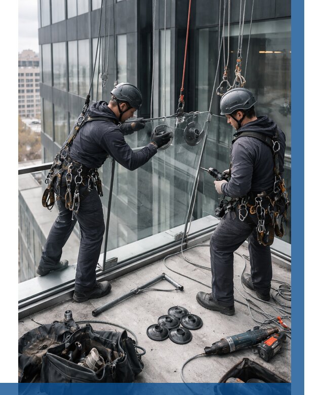 Монтаж стеклянных ограждений в Перми от 2678 р. | ВЫСОТНИК-Прм