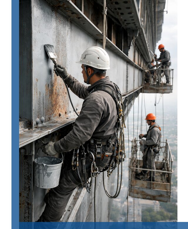 Покраска металлоконструкций на высоте в Перми профессионально