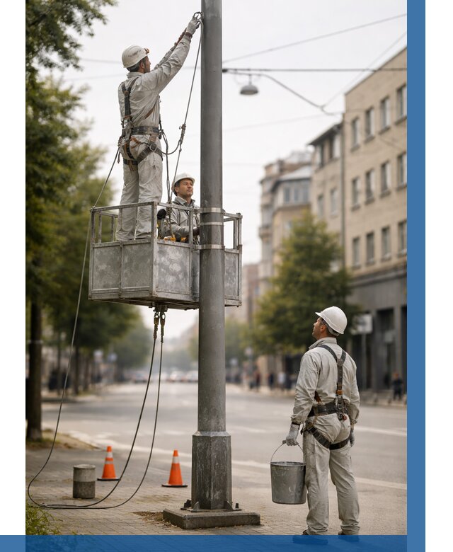 Покраска опор освещения в Перми от 5356 р. | ВЫСОТНИК-Прм