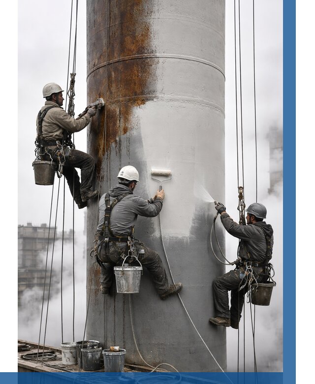 Покраска дымовых труб в Перми от 9104 р. | ВЫСОТНИК-Прм