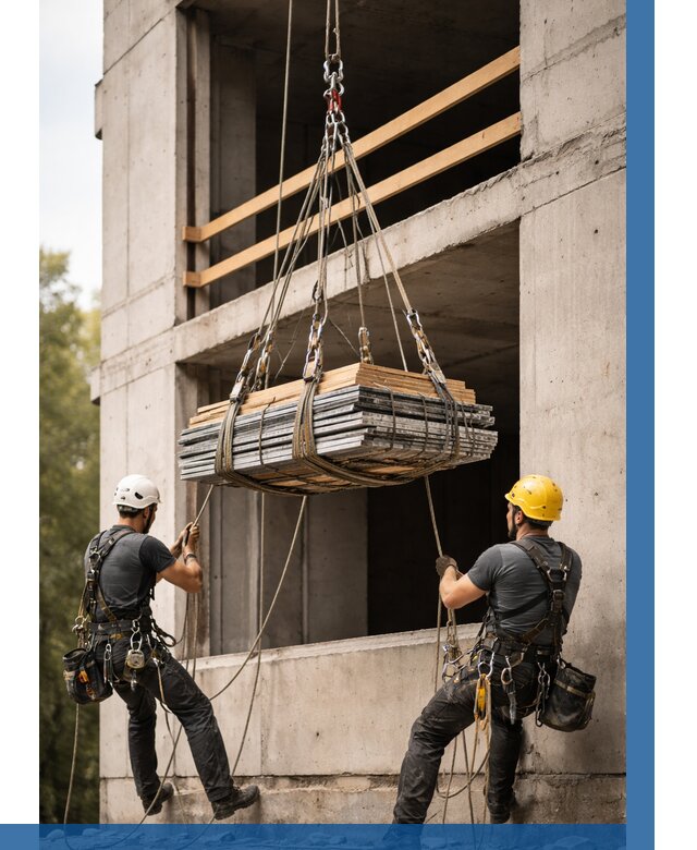 Подъем материала на этаж веревками в Перми от 1607 р. | ВЫСОТНИК-Прм