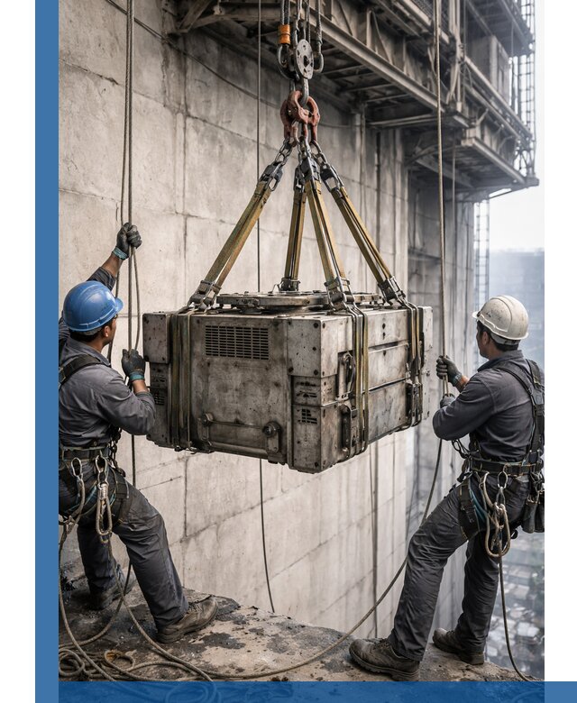 Такелажные работы на высоте, подъем и монтаж грузов в Перми