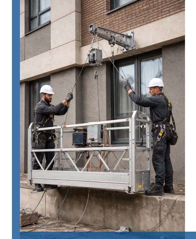 Монтаж и подъем фасадной люльки в Перми с гарантией безопасности