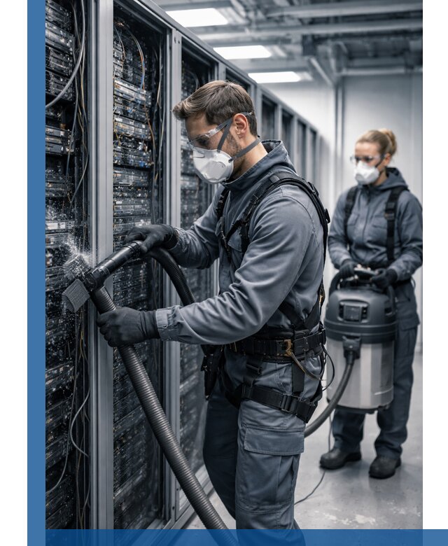 Обеспыливание серверной комнаты в Перми, профессиональная очистка