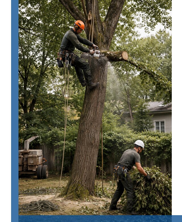 Кронирование деревьев в Перми, безопасная высотная обрезка