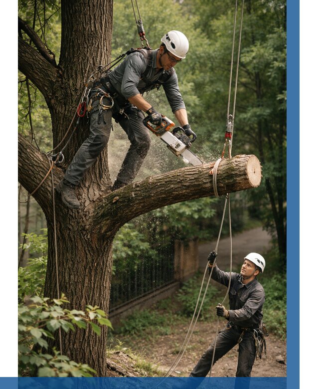 Спил деревьев альпинистами в Перми от 8569 р. | ВЫСОТНИК-Прм