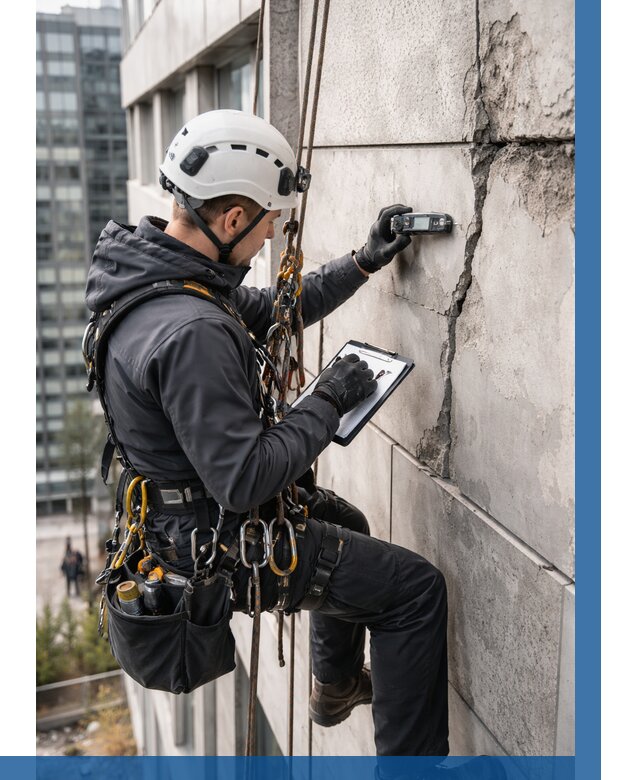 Обследование фасада альпинистами в Перми от 129 р. | ВЫСОТНИК-Прм