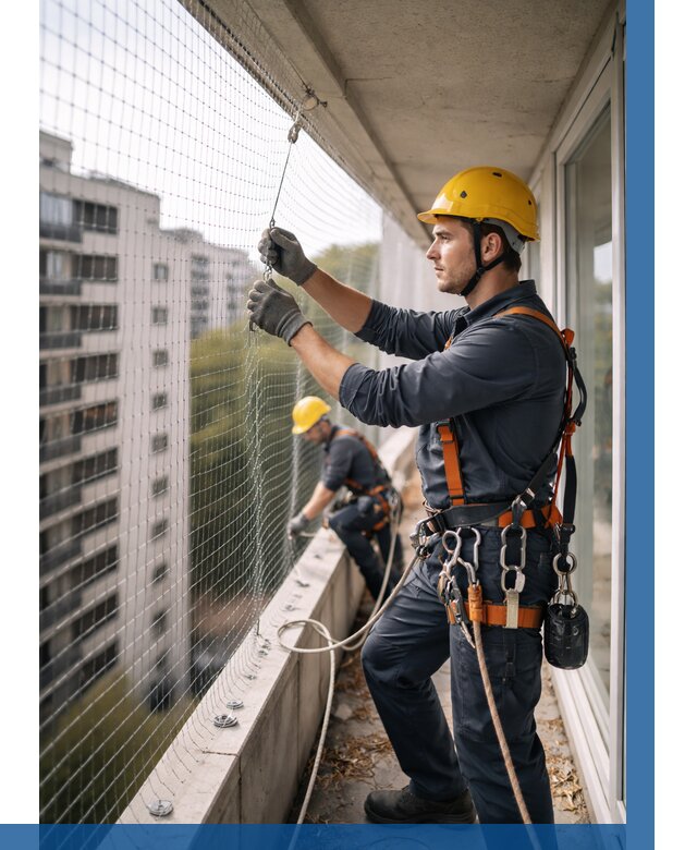 Монтаж сетки от птиц в Перми от 4820 р. | ВЫСОТНИК-Прм